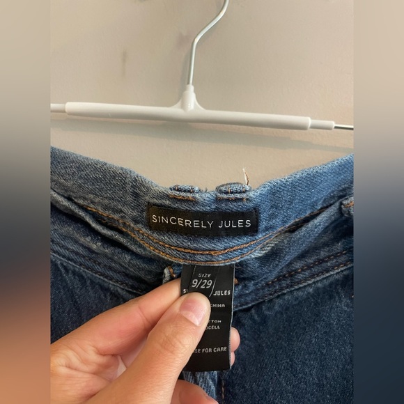 Sincerely Jules Wide Leg Dark Wash High Waisted Jeans - Picture 4 of 5